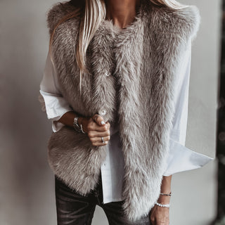 Faux fur GREY gilet *NEW*