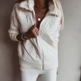 Tessa quilted VINTAGE WHITE bomber *NEW*