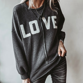 LOVE charcoal grey sweatshirt *NEW*