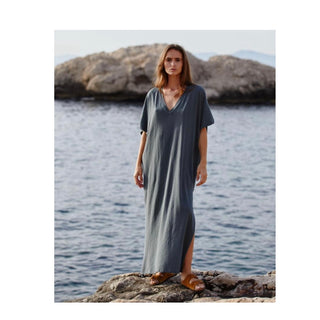 DARK GREY Naxos v neck t shirt dress *NEW*