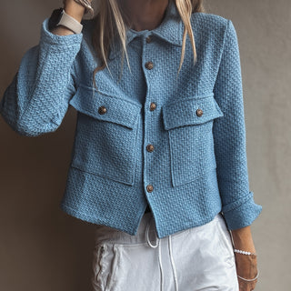 Chanel inspired blue jacket with gold buttons *NEW*