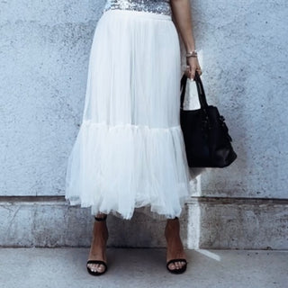 Toulouse VINTAGE WHITE tulle skirt