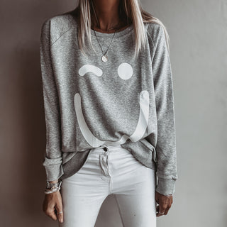 Grey Smiley sweatshirt *relaxed style* *NEW*