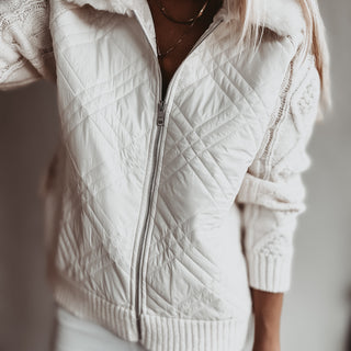 Tessa quilted VINTAGE WHITE bomber *NEW*