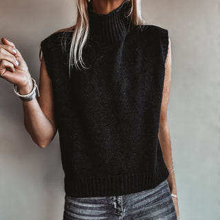 Alessia BLACK knitted turtle tank *NEW*