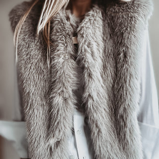 Faux fur GREY gilet *NEW*