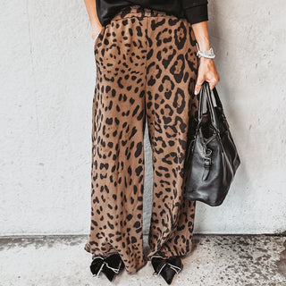 Leopard wide leg joggers *back in stock*