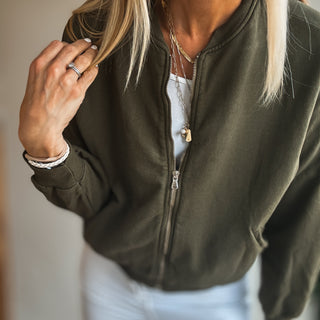 Ultimate zip through MILITARY sweatshirt *NEW*