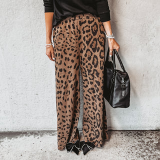 Leopard wide leg joggers *back in stock*