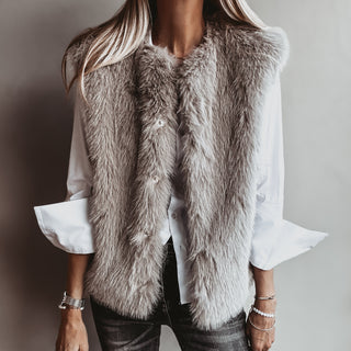 Faux fur GREY gilet *NEW*