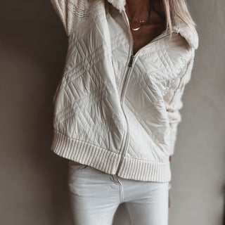 Tessa quilted VINTAGE WHITE bomber *NEW*