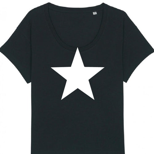 Black tee with a white star