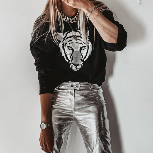 Black tiger sweatshirt *super slouchy fit* *NOW HALF PRICE!!*