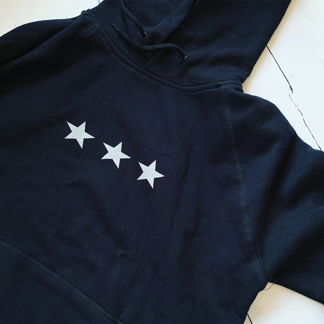 Black hoody with grey stars (small 10- 12)