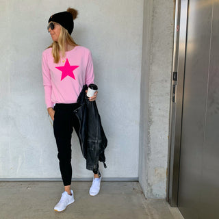 Neon pink star sweatshirt *SALE*